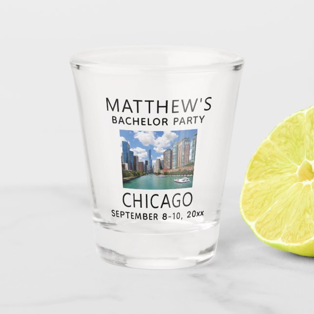 Verre A Shot Fête de célibataire Chicago Ilinois Faveur (Devant)