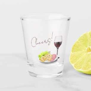 Verre A Shot Fête de fiançailles autour du vin et de la charcut