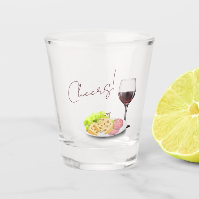 Verre A Shot Fête de fiançailles autour du vin et du charcuteri (Devant)