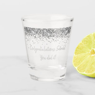 Verre A Shot Fête de graduation personnalisée Argent de grade p