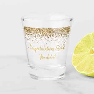 Verre A Shot Fête de graduation personnalisée Gold