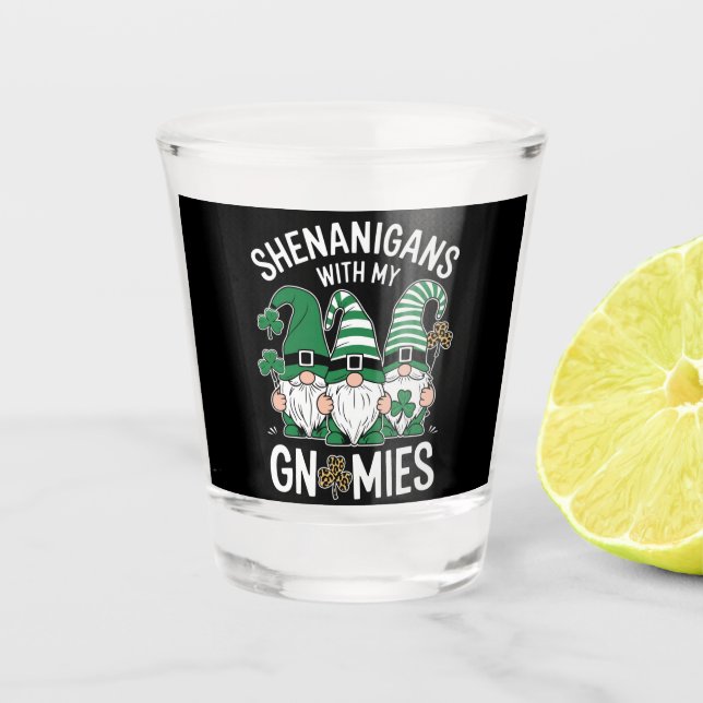 Verre A Shot Fête de la Saint-Patrick Gnome Léopard Chanceux Tr (Devant)