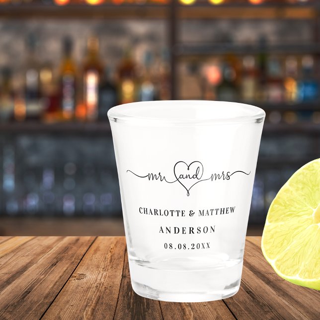 Verre A Shot Fête de mariage de Mr. mrs nouvellement mariés (Créateur téléchargé)