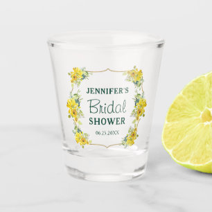 Verre A Shot Fête de Mariage Florale Jaune en Fleur du Printemp