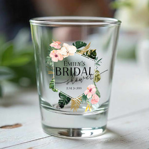 Verre A Shot Fête de mariage florale tropicale au hibiscus de p
