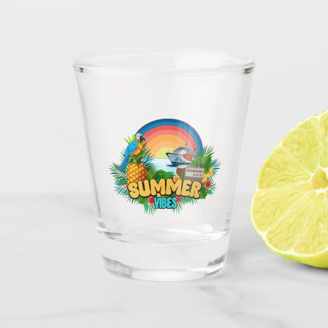 Verre A Shot Fête de plage ambiance estivale (Devant)