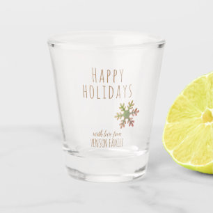 Verre A Shot Fête des Fêtes de Noël Snowflake personnalisé