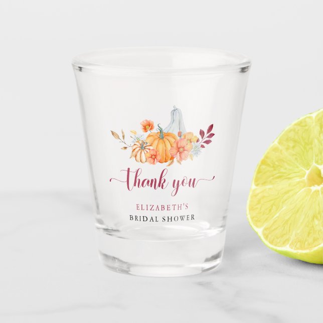 Verre A Shot Fête des mariées d'amour Automne Élégant Citrouill (Devant)