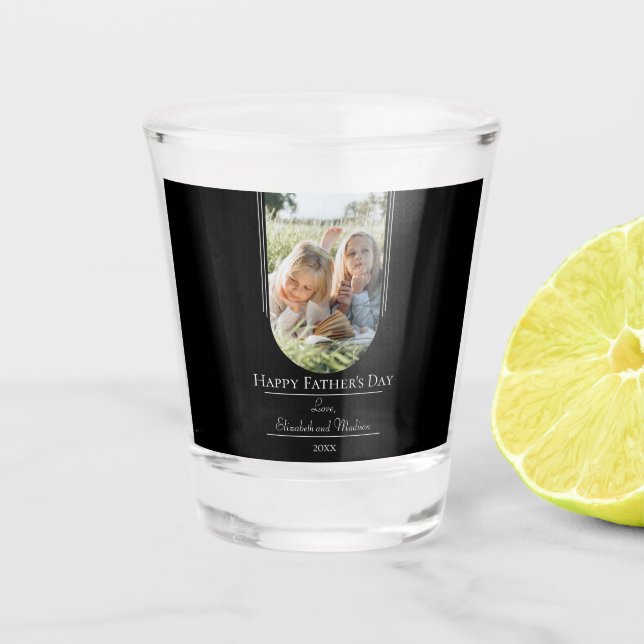 Verre A Shot Fête des pères photo Arch moderne | Noir (Devant)