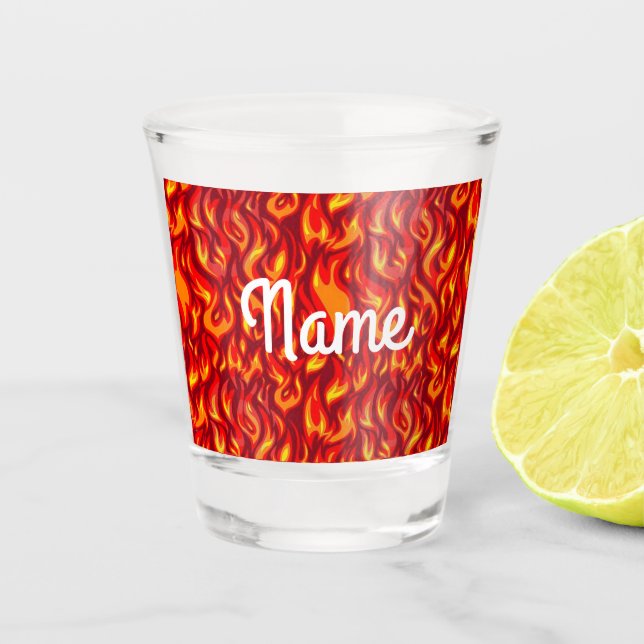 Verre A Shot Feu flammes fête barware shglass (Devant)