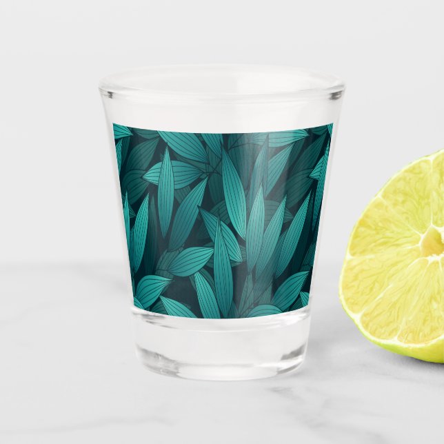 Verre A Shot Feuilles tropicaux rayonnants (Devant)
