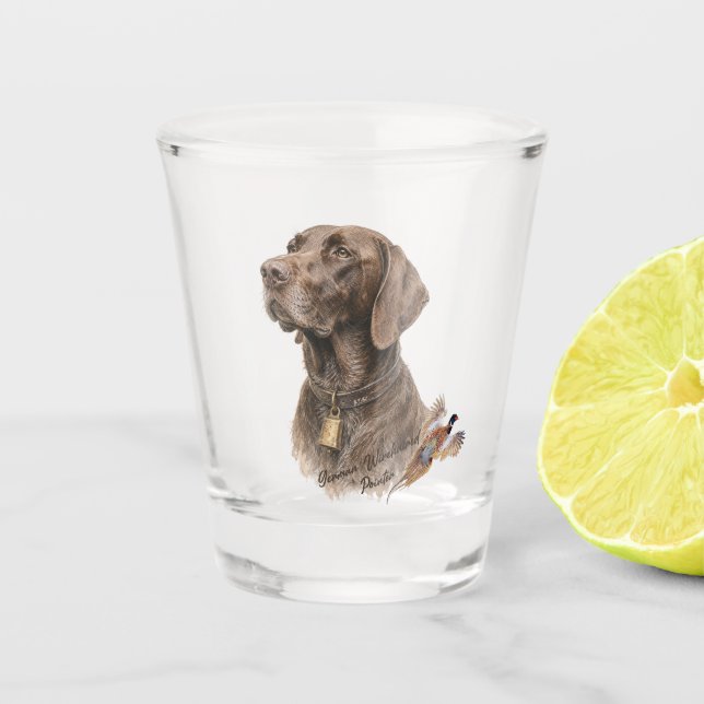 Verre A Shot Field & Feather – Braque Allemand avec  (Devant)