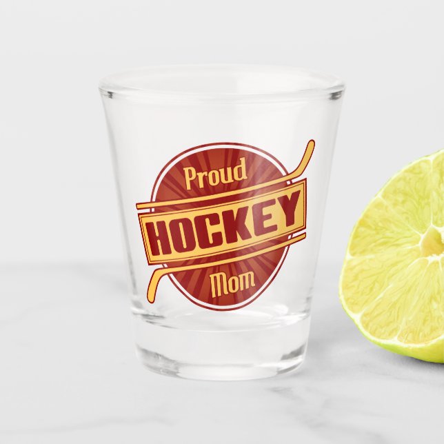 Verre A Shot Fier maman de hockey (Devant)
