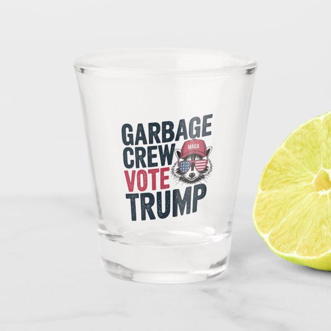 Verre A Shot Fière MAGA Garbage Crew Vote Trump Election Raccoo (Devant)