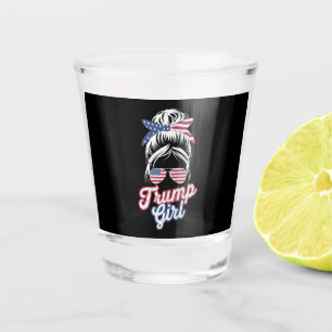 Verre A Shot Fille Trump Chignon Décoiffé Vintage Drapeau Améri