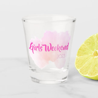Verre A Shot Filles Week-end Pink Aquarelle amusant Cadeau pers