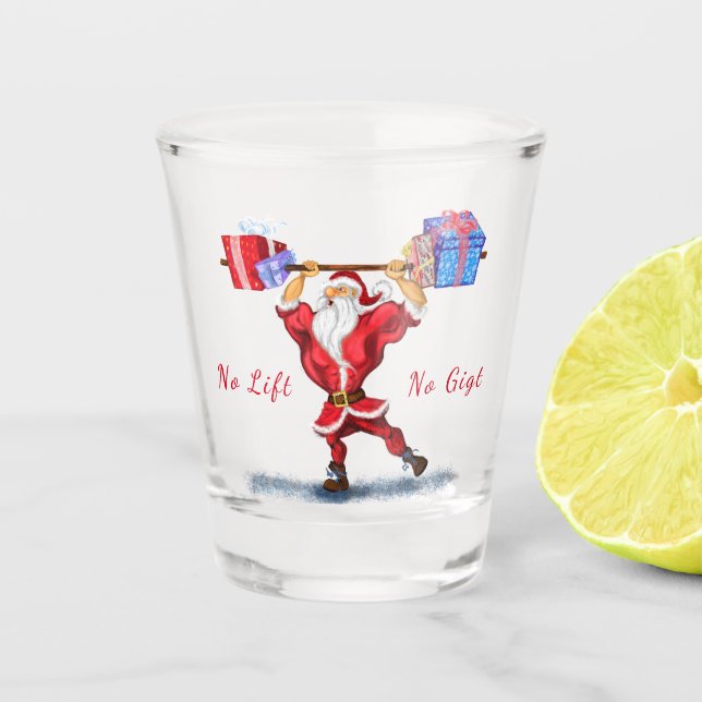 Verre A Shot Fitness Père Noël Shot Glass drôle (Devant)