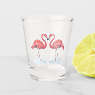 Verre A Shot Flamant rose rose.