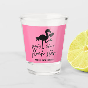 Verre A Shot Flamant rose rose Flock Star Plage tropicale Anniv