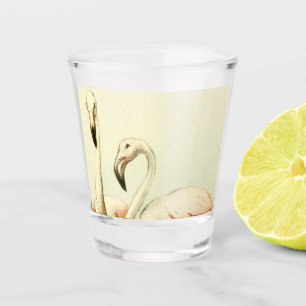 Verre A Shot Flamant Rose Vintage