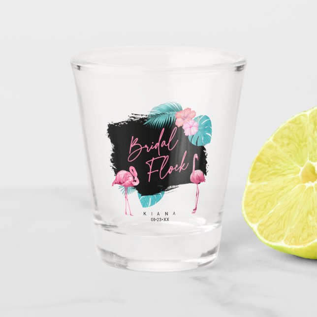 Verre A Shot Flamingo Bachelorette Troupeau de Mariée ID930 (Devant)