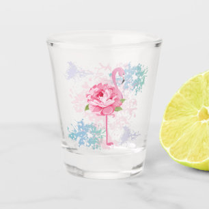 Verre A Shot Flamingo peint à la main