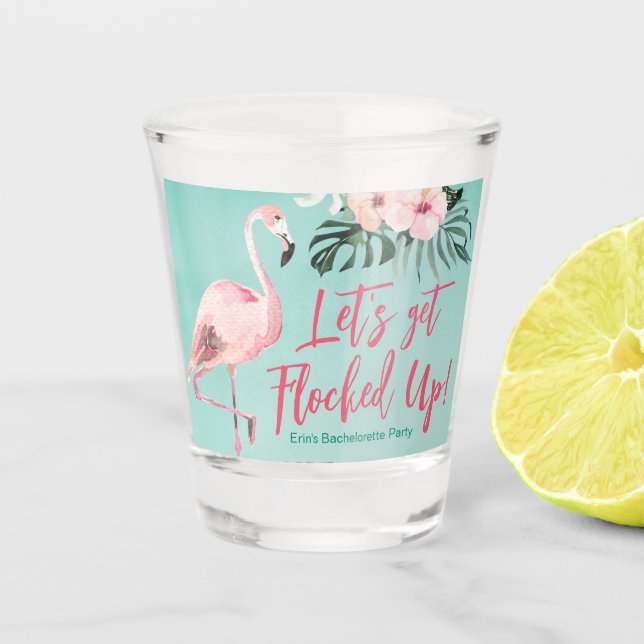 Verre A Shot Flamingo Shot Glass Tropical Bachelorette Party (Devant)