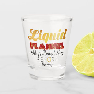Verre A Shot Flanelle liquide avant l'anneau Gold Foil