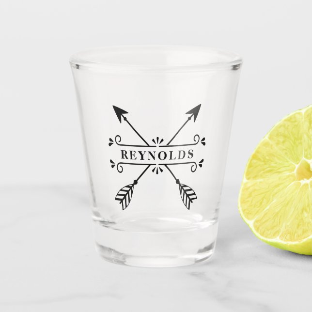 Verre A Shot Flèches croisées rustiques ID615 (Devant)