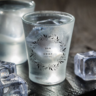 Verre A Shot Fleur de dessin personnalisé minimaliste