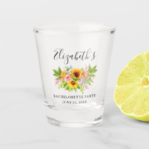 Verre A Shot Fleur d'eau de tournesol Floral Bachelorette