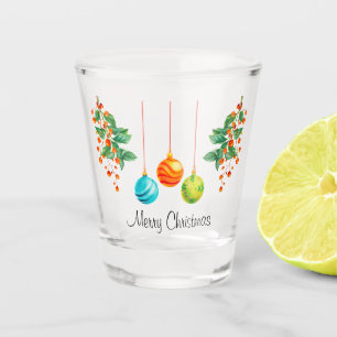 Verre A Shot Fleur Et Ornements De Noël