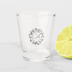 Verre A Shot Fleur moderne de retraite classique noir