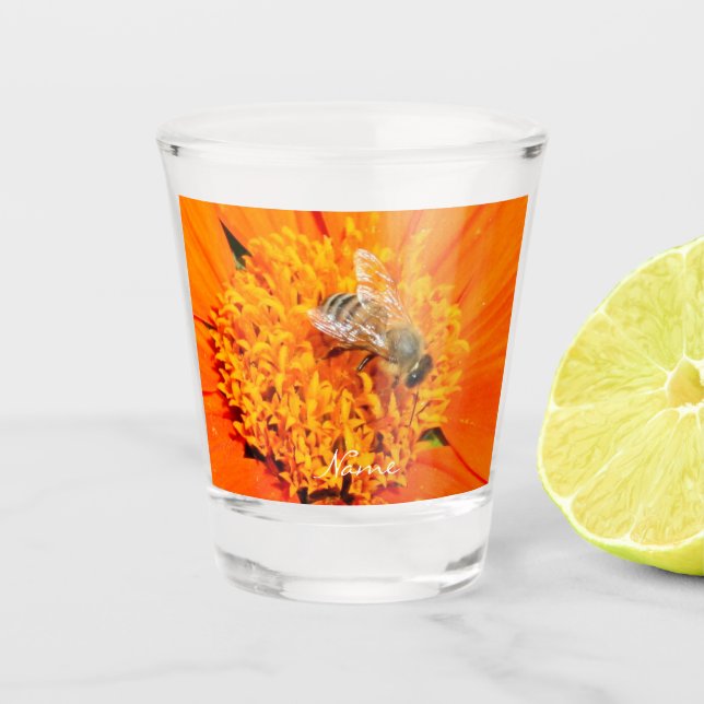 Verre A Shot Fleur pollinisatrice d'abeille de miel Thunder_Cov (Devant)