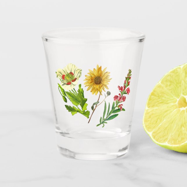 Verre A Shot Fleur Sauvage Bohème Rustique (Devant)