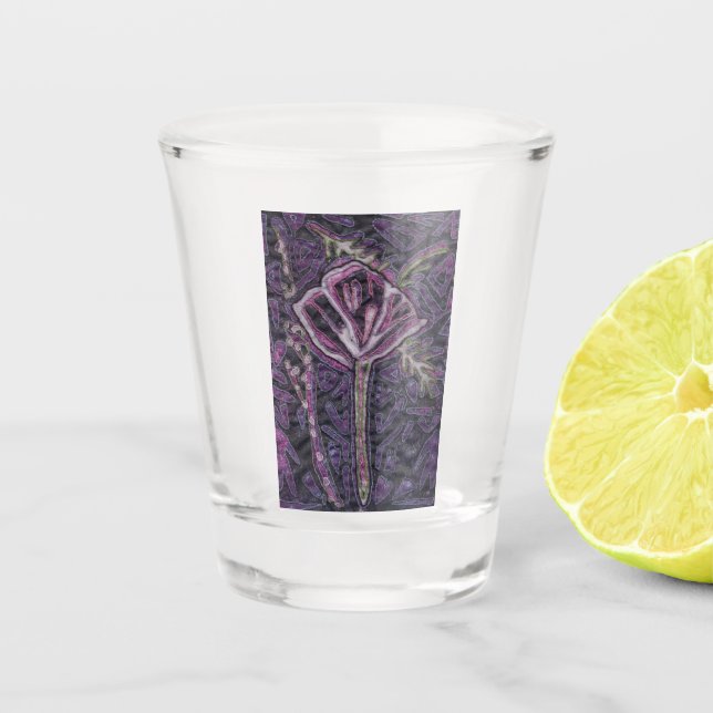 Verre A Shot Fleur violette (Devant)