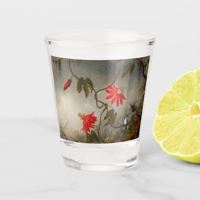 Verre A Shot Fleurs de passion avec tête de colibris (Devant)