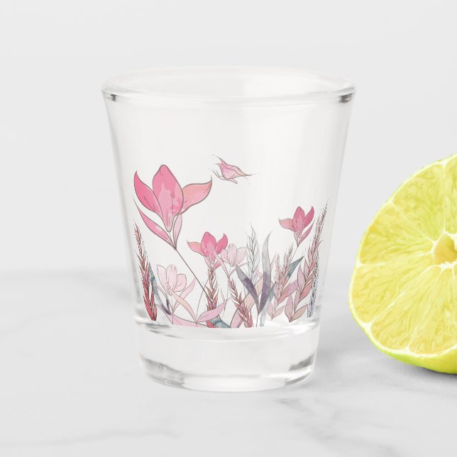 Verre A Shot Fleurs d'eau (Devant)