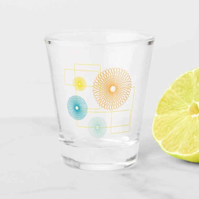 Verre A Shot Fleurs des années 50 (Devant)