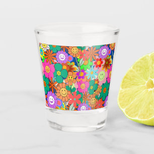 Verre A Shot Fleurs hippies Boho Super rétros