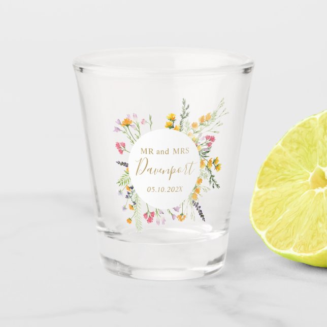 Verre A Shot Fleurs sauvages M. et Mme Wedding sont favorables (Devant)