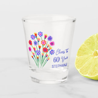 Verre A Shot Fleurs sauvages printanières Félicitations pour le