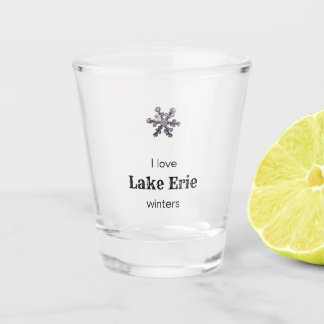 Verre A Shot Flocon de neige I Love Custom Lake Winters