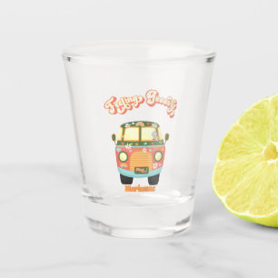 Verre A Shot Floral Hippy Van Feeling Super Pop Art 60s les ann