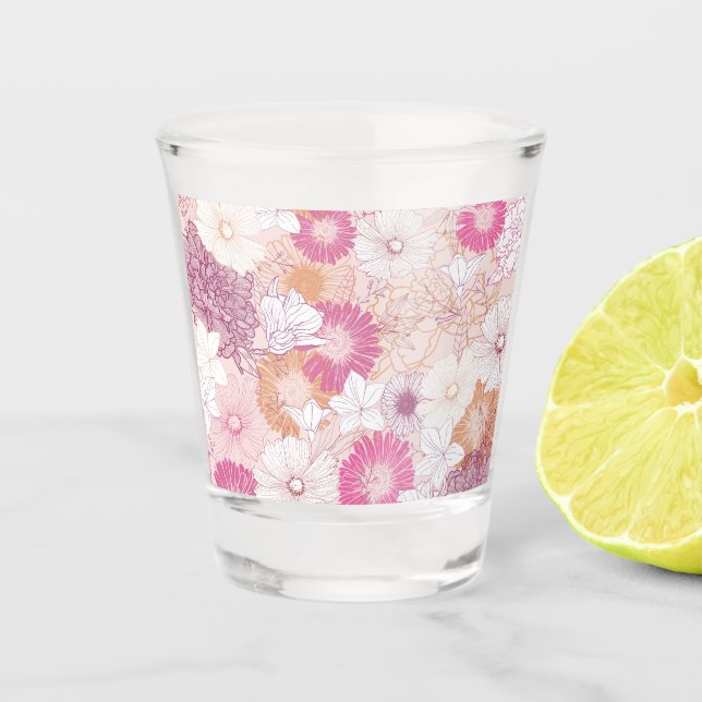 Verre A Shot Floral Sans Couture  (Devant)