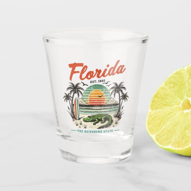 Verre A Shot Floride, L'État Sunshine - Sunset Beach Scene (Devant)