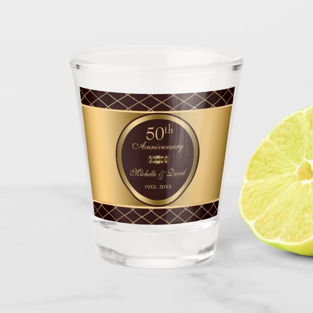 Verre A Shot Formes Or Et Diamant Brown (Devant)