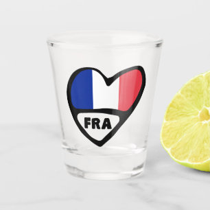 Verre A Shot France Code Pays Coeur Drapeau, FRA