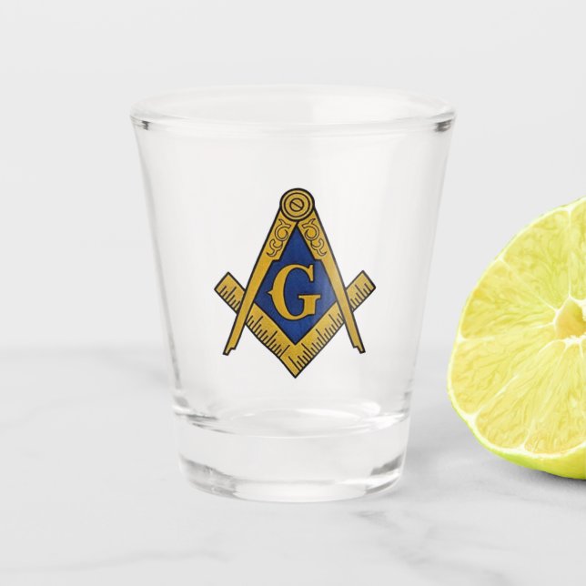 Verre A Shot Freemason Masonic Gifts Symbol Compass Mason (Devant)