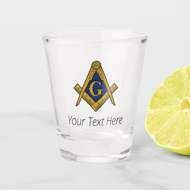 Verre A Shot Freemason Masonic Gifts Symbol Compass Mason (Devant)